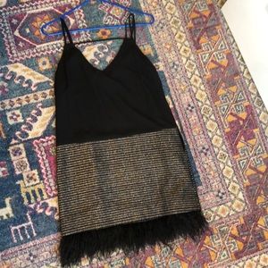 Black sparkly feathered dress